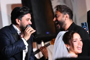 94703-مصطفى-حجاج-وتامر-حسني-300x200 بالصور شاهد حفل زفاف رنا رئيس